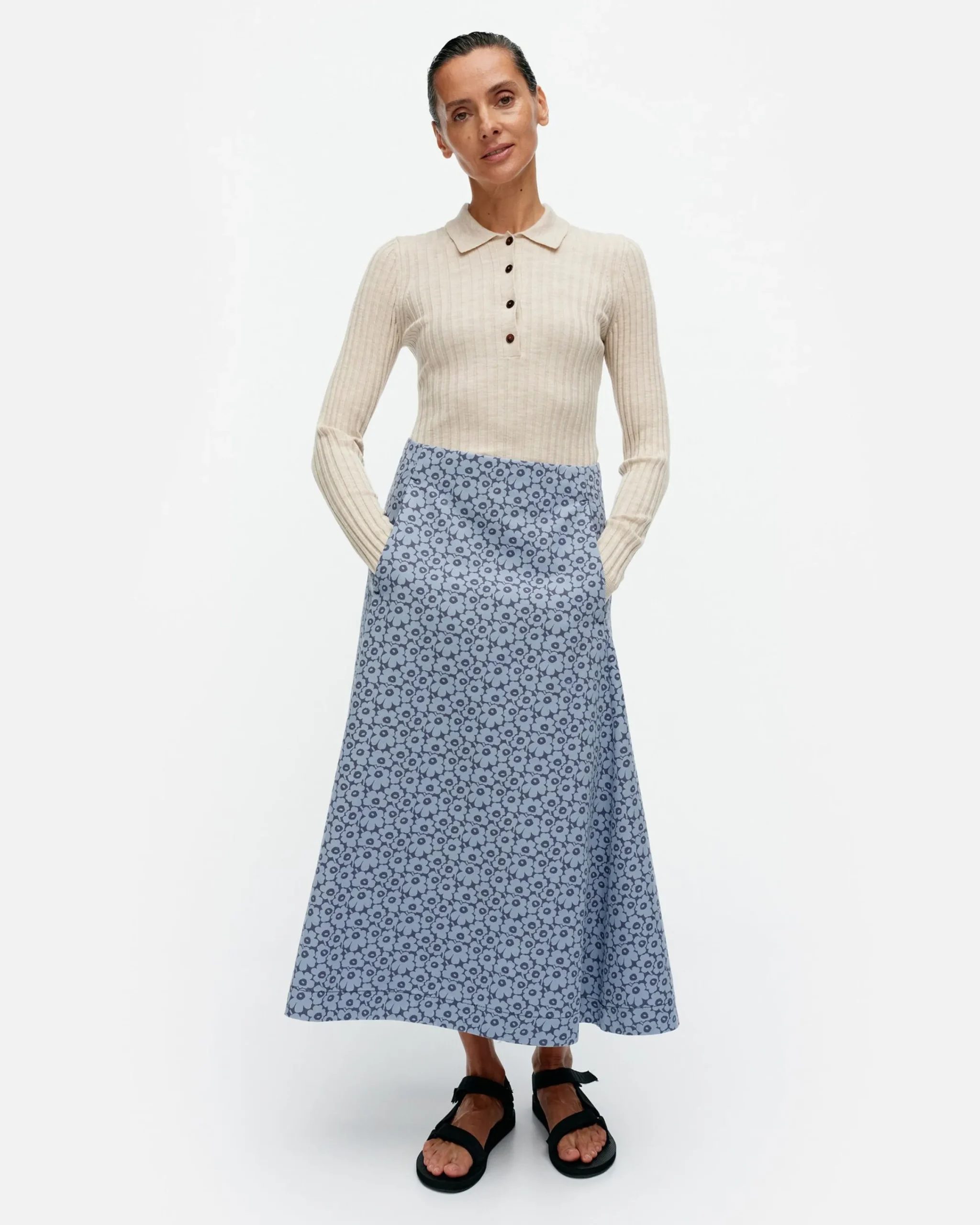 Vaatteet Marimekko Koski Unikko Puuvillahame