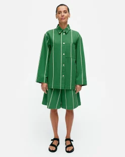 Vaatteet Marimekko Kulmat Vesi Puuvillapellavapaitatakki