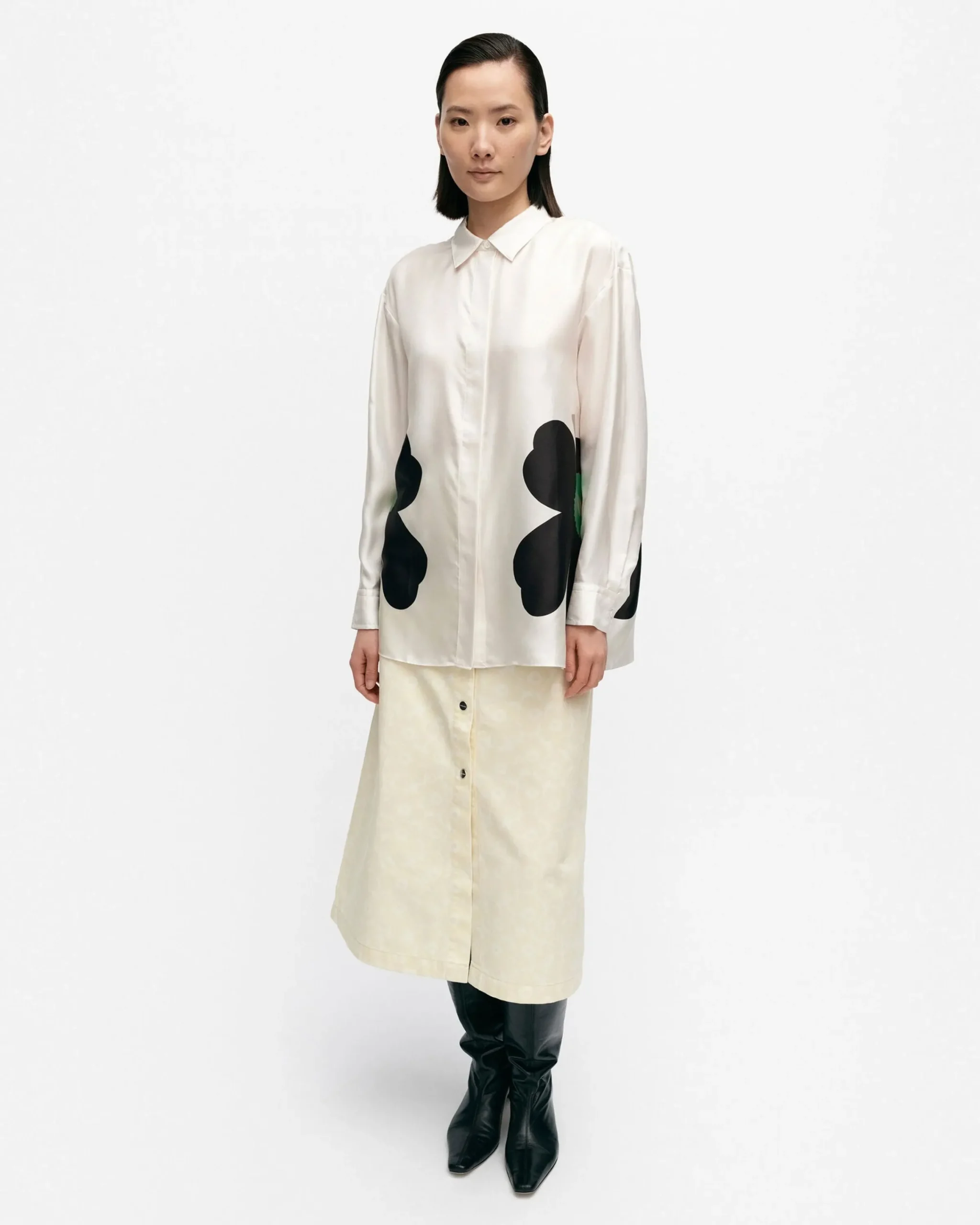 Vaatteet Marimekko Outi Heijastus Unikko Silkkipaita