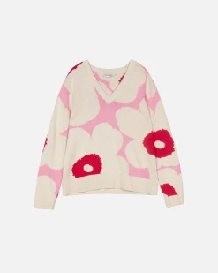 Vaatteet Marimekko Pu00E4Ivu00E4 Unikko Puuvillaneulepusero